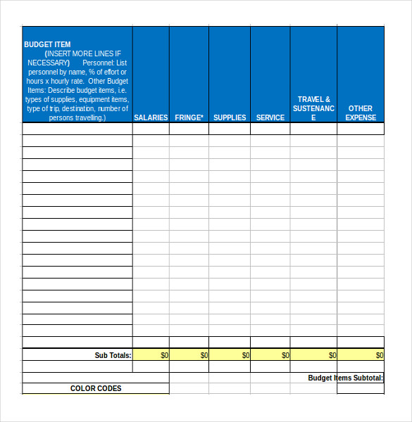 One Year Excel Budget Template