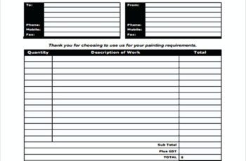 Painting Service Invoice templates