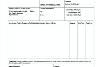 Proforma Invoice Printable