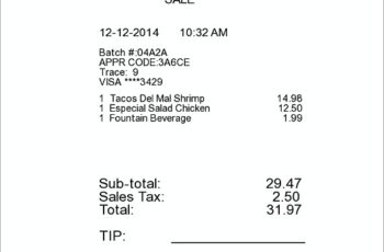 Restaurant Itemized Receipt templates.