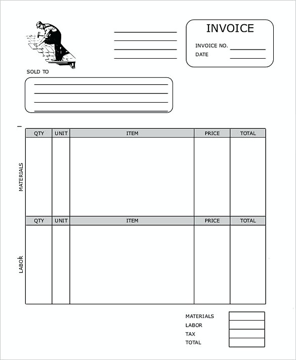 Roofing Contractor Invoice templates