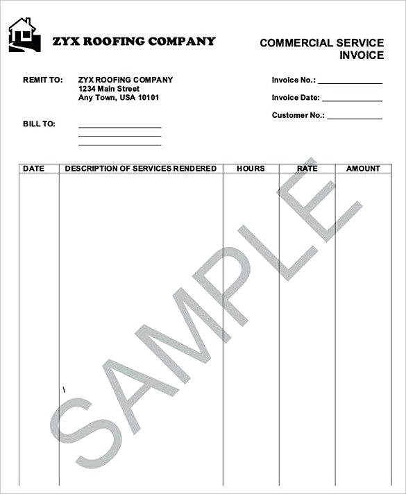 Roofing Service Invoice templates