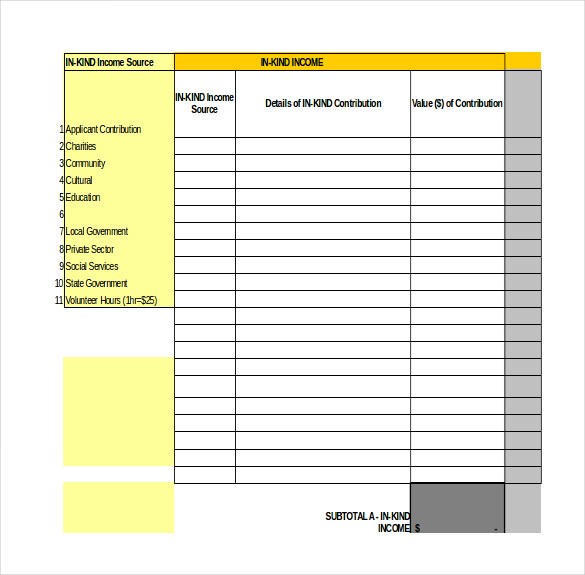 Sample Excel Budget Template