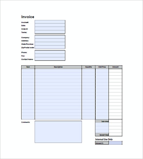 Sample General Invoice templates