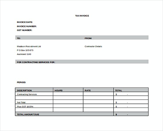 Service Contract Invoice templates Free Word