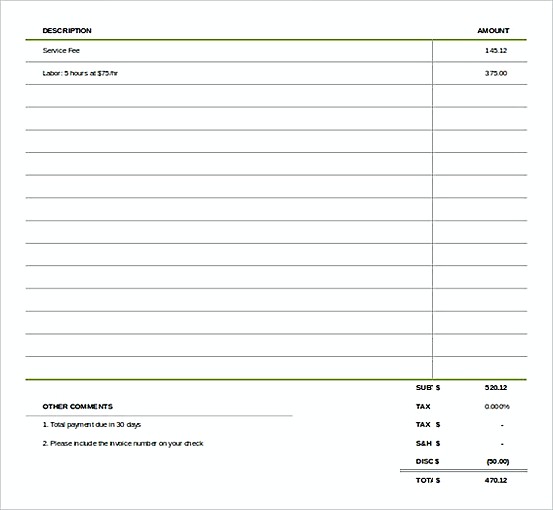 Simple Invoice template