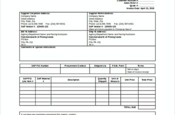 Supplier Invoice templates Free Word Format