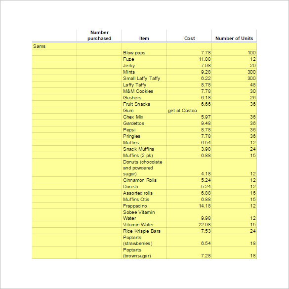 Warehouse Product Inventory Spreadsheet Template