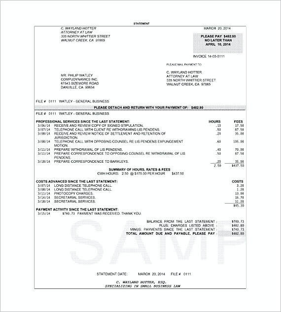 legal form invoice