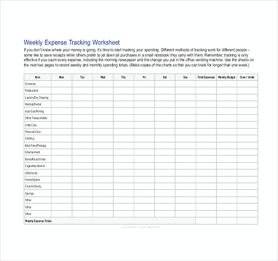 weekly budget tracker template