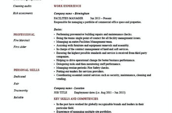 Facility Manager Resume