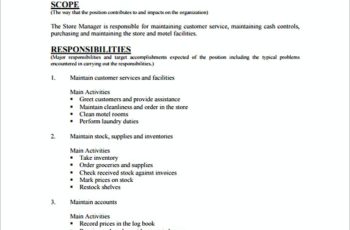 Free Store General Manager Job Description Template