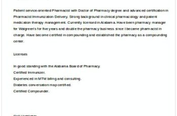 Sample Pharmacist Manager Resume