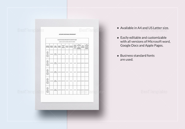 Accounts Receivable Spreadsheet Template