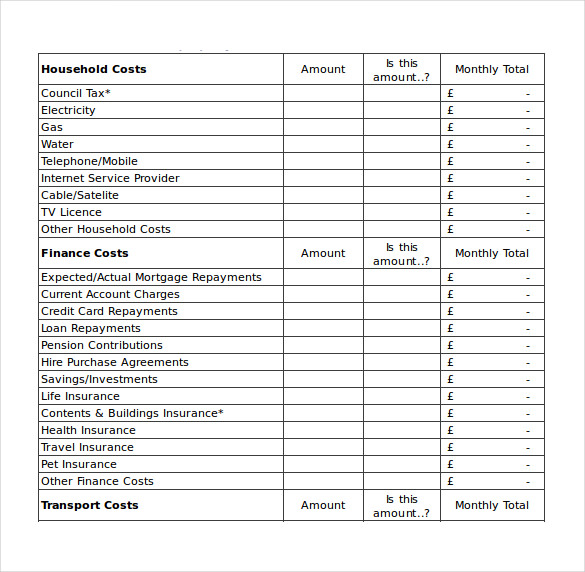 Budget Calculator Spreadsheet Sample Template