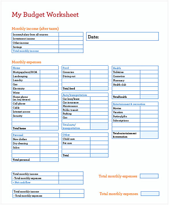 Budget Spreadsheet Template Example