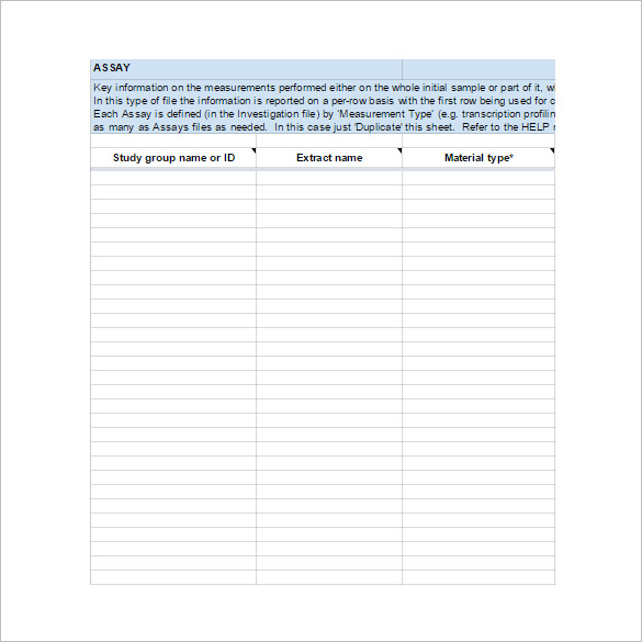 Data Descriptor Worksheet Template