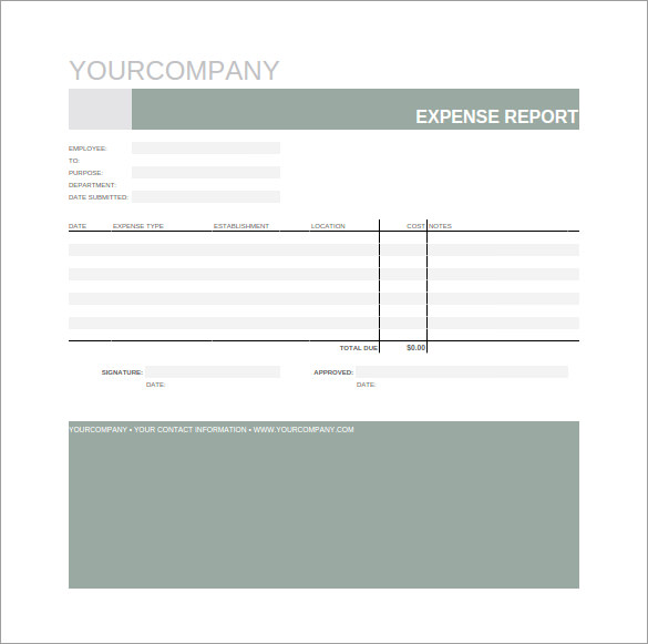 Expense Report Spreadsheet Template