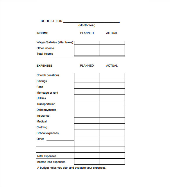 Family Budget Spreadsheet PDF Template