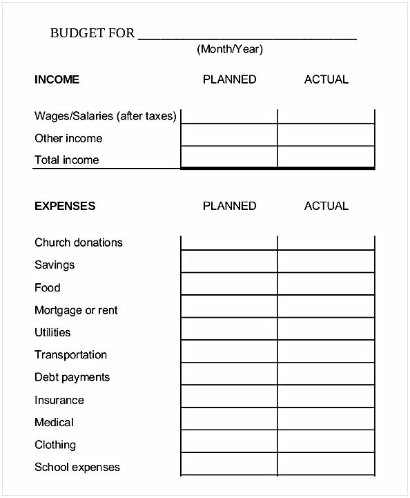 Family Budget Worksheet 1