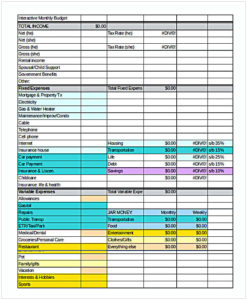 Budget Worksheet Pdf