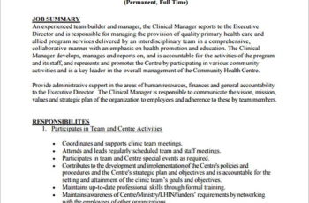 Free Clinical Program Regional Manager Job Description PDF Template