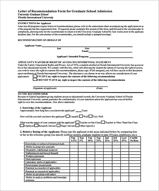 Letter Of Recommendation Form from templatedocs.net