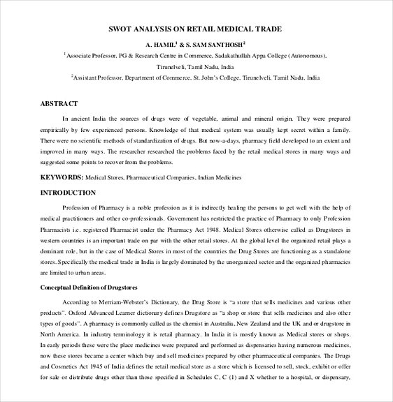 Retail SWOT Analysis Format1