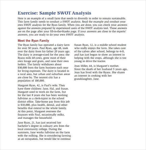 Sample SWOT Analysis Exercise1