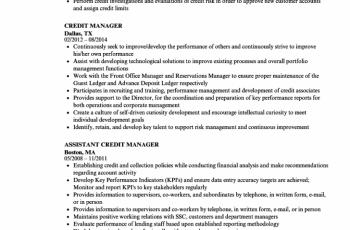 credit manager resume sample