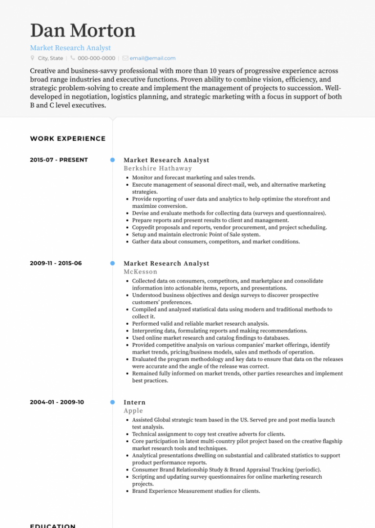 Research Analyst Resume