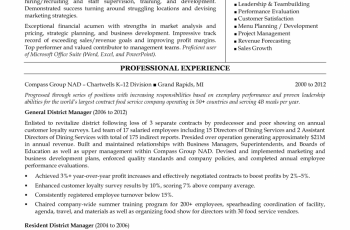 restaurant district manager resume template