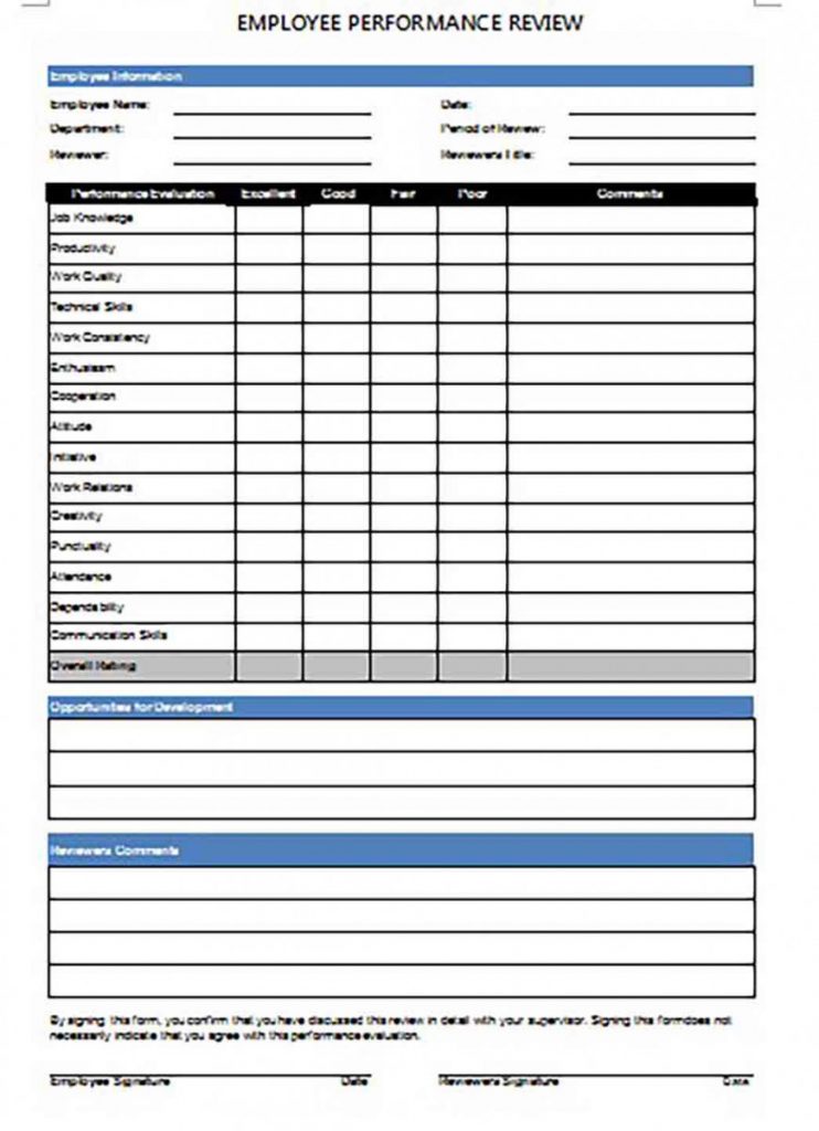 Employee Review Form and How You Get to Use It for Yours and Employees ...