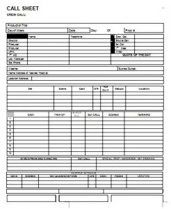 Call Sheet Template and How to Make It