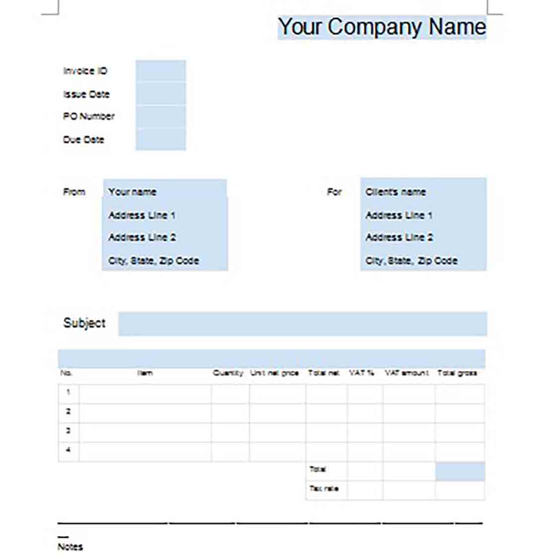 Google Business Invoice templates 1