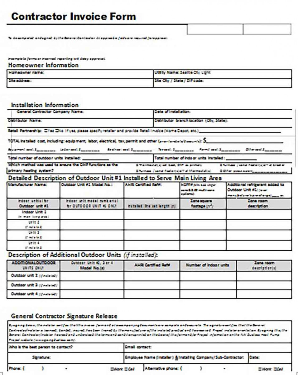 Google Contractor Invoice Form 1