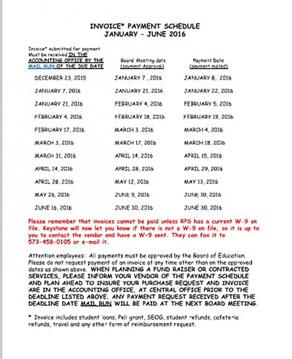 Google Invoice Payment Schedule