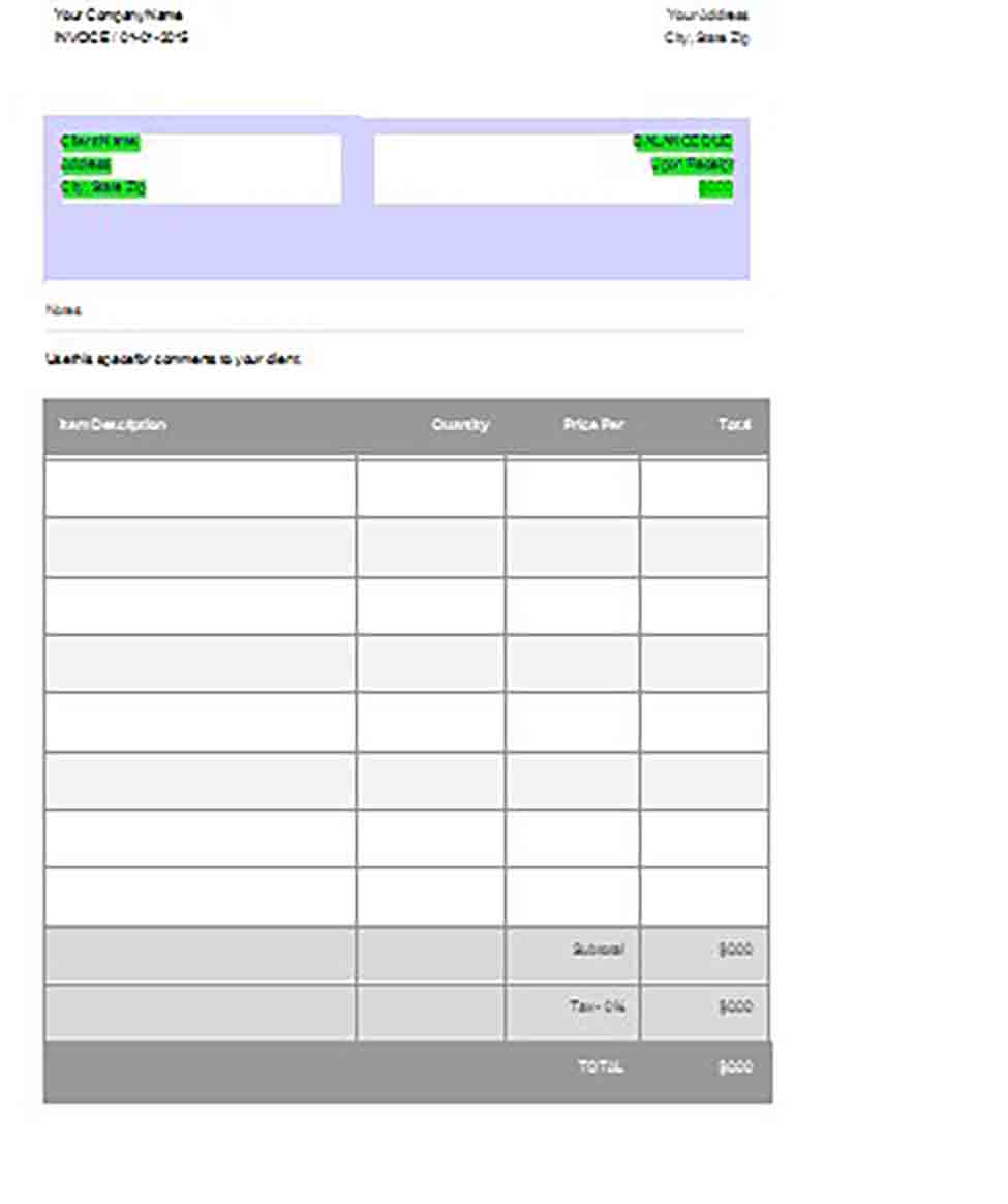 Google Invoice templates