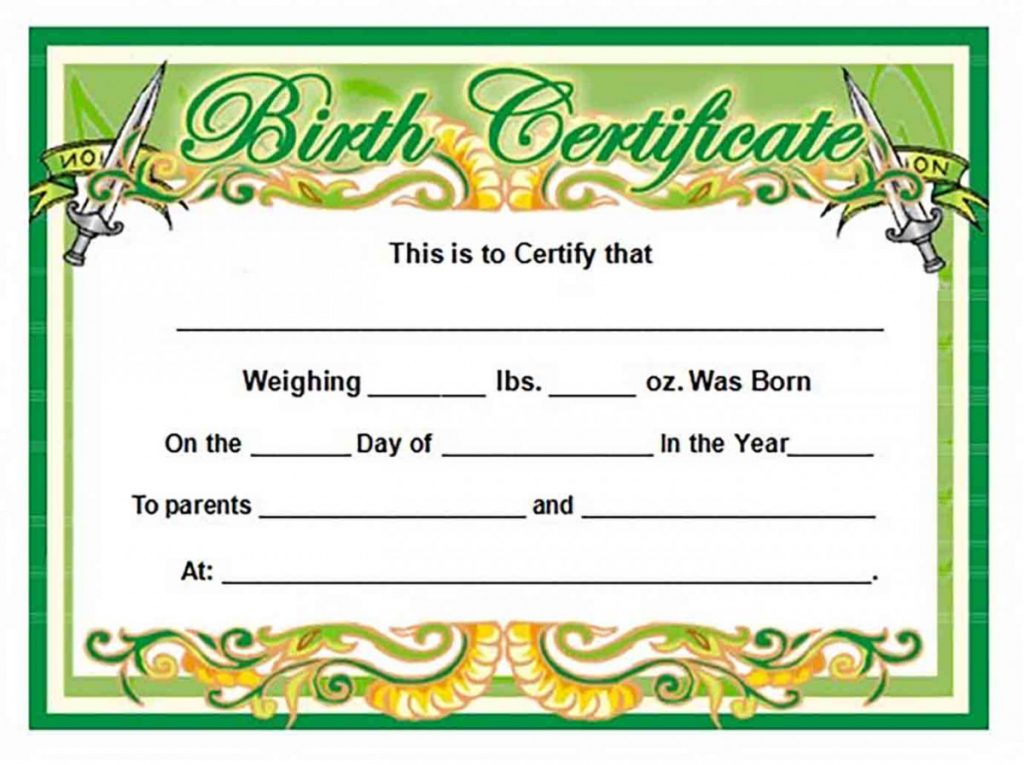 Birth Certificate Template and to make it awesome to read