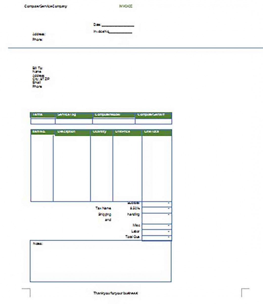 Printable Google Invoice templates 1