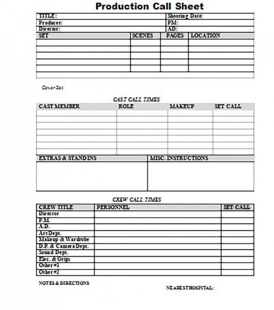 Call Sheet Template and How to Make It