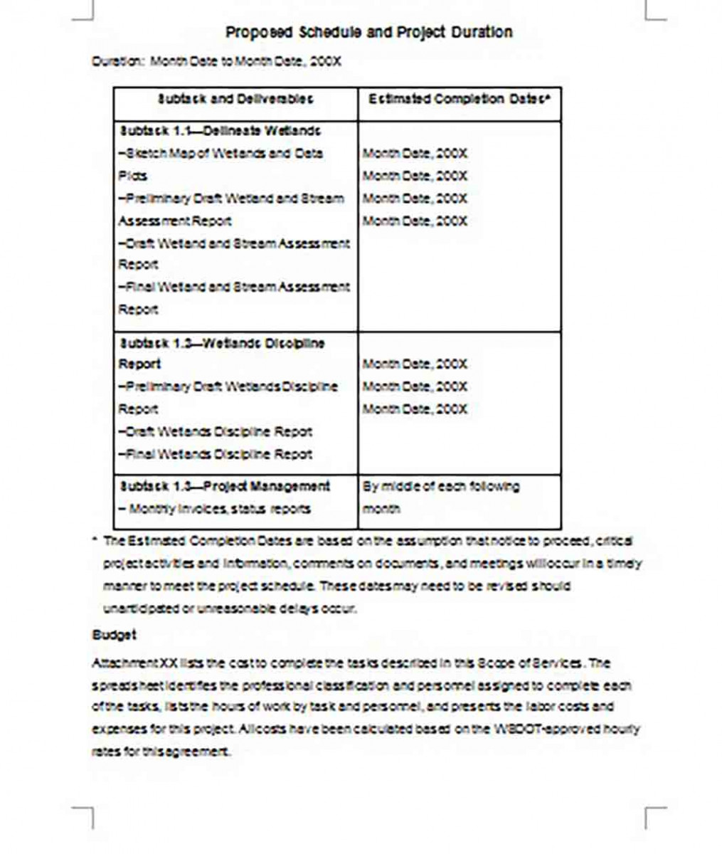 Proposed Schedule and Project Duration