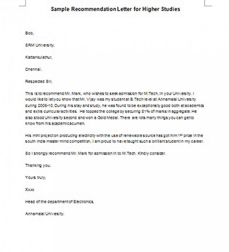 Recommendation Letter Example and how to make it getting positive response