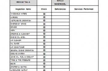 Weekly Vehicle Maintenance Log templates