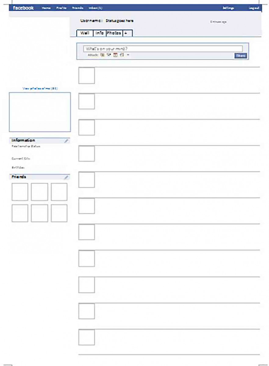 blank facebook page templates