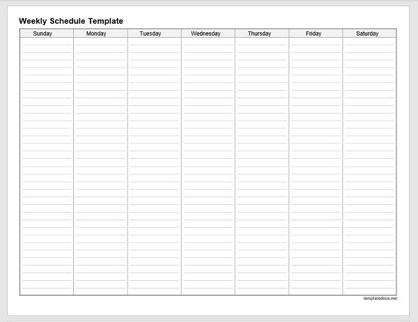 Weekly Schedule Template