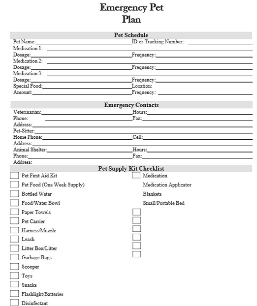 Emergency Pet Plan Emergency Pet Plan