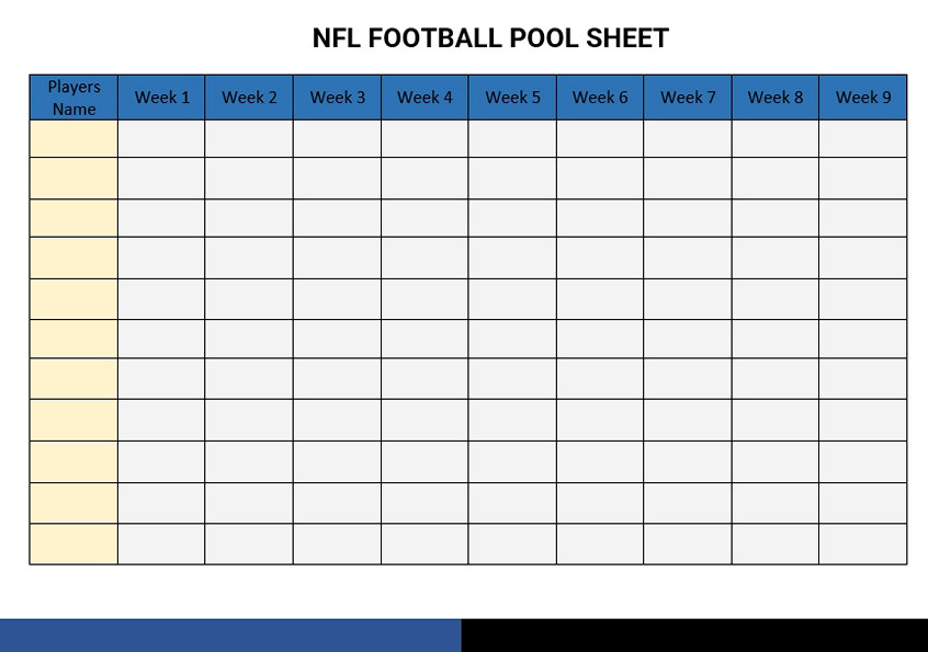 NFL football pool sheet NFL football pool sheet
