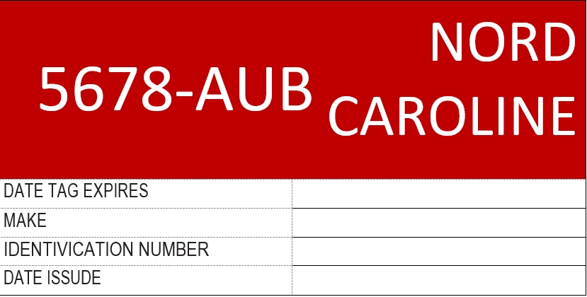 Temporary Licanse Plate North Carolina