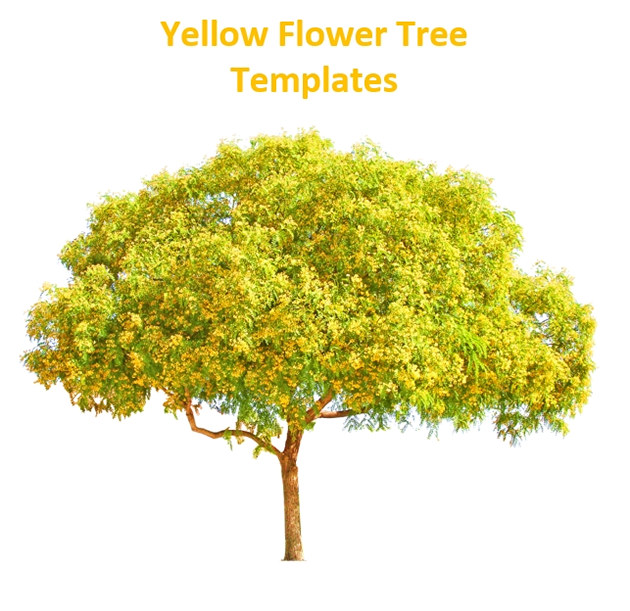 Yellow FLower tree templates Yellow FLower tree templates